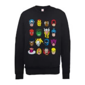 Image of Marvel Comics Faces Colour Mens Black Sweatshirt - XL - Black