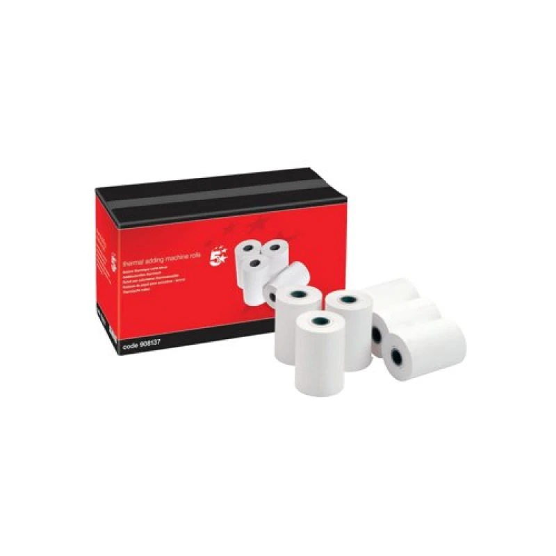 Image of 5 Star Office Thermal Printer Rolls 80mm x 76m White (20 Pack) 908137