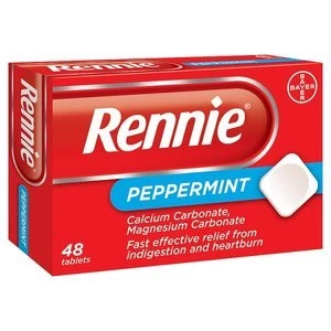 Image of Rennie Peppermint Heartburn and Indigestion Relief 48 Tablets
