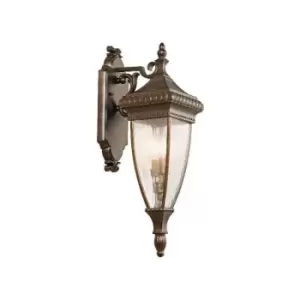 Image of Elstead Venetian Rain - 2 Light Outdoor Medium Wall Lantern Light Brushed Bronze IP44, E14