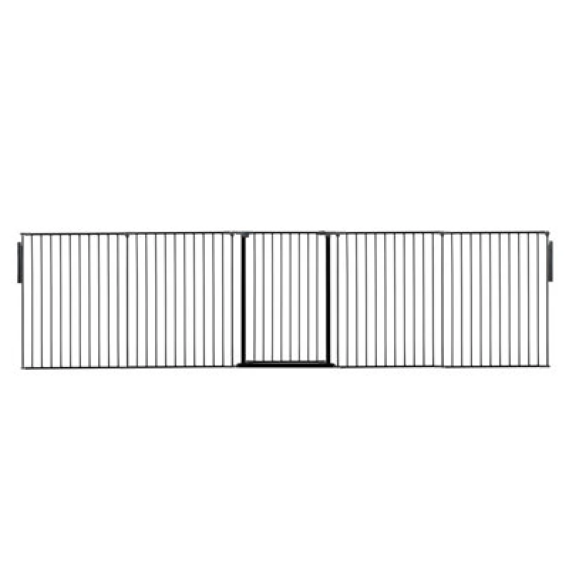 Image of Safetots Premium Extra Tall Room Divider, Up To 370Cm Wide, Black, 105Cm Tall, Multi Panel Barrier For Baby And Toddler