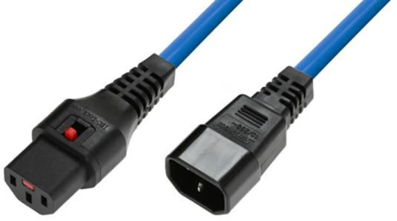 Image of Microconnect MC-C13C14LOCK-2MB power cable Blue 2m C13 coupler C14 co
