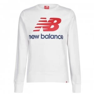 Image of New Balance Essential Logo Crew Sweatshirt Mens - White