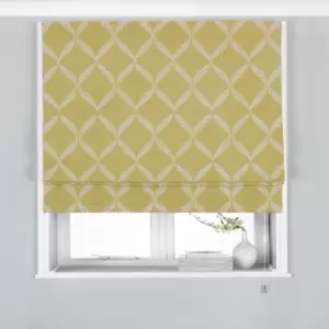 Image of Olivia Lattice Embroidered Roman Blind Citron