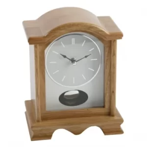 Image of Wooden Oak Pendulum Mantel Clock