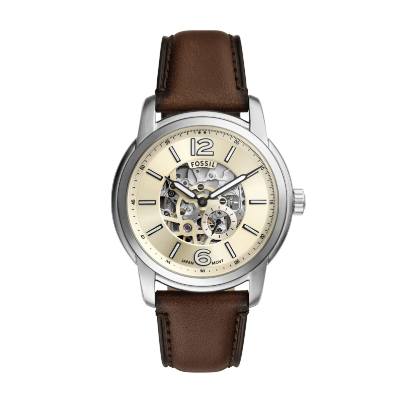 Image of Fossil ME3264 Mens Heritage Automatic (43mm) Beige Gold Watch