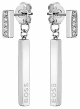 Image of BOSS 1580282 Saya Crystal Set Stainless Steel Drop Jewellery