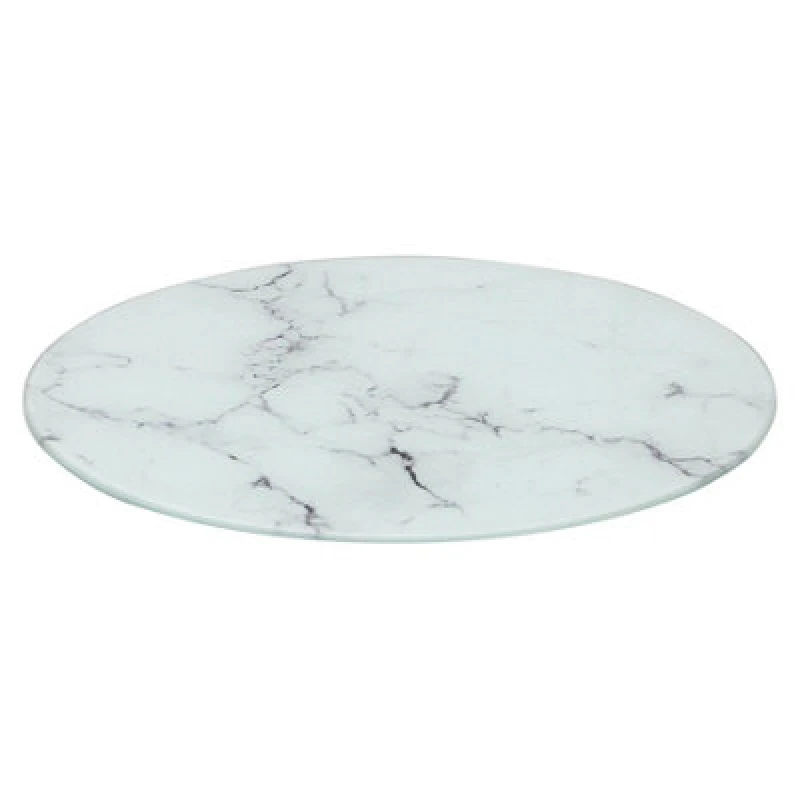Image of Harbour Housewares Round Glass Chopping Board - 30Cm Marble Kitchen Dining Place Mats Cutting Mat Worktop Saver Cooking & Food