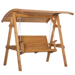 Image of Outsunny 2 Seater Garden Swing Chair Canopy Swing Bench W/ Adjustable Shade