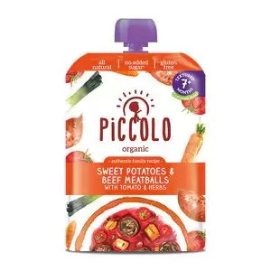 Image of Piccolo Organic Sweet Potato Beef Meatballs 130g From 7m+