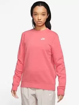 Image of Nike NSW Club Fleece Crew - Pink, Size S, Women