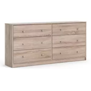 Image of May Chest of 6 Drawers (3+3) in Truffle Oak - Truffle Oak