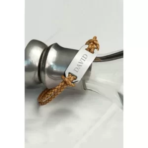 Image of Personalised Statement Leather Bracelet in Standstone