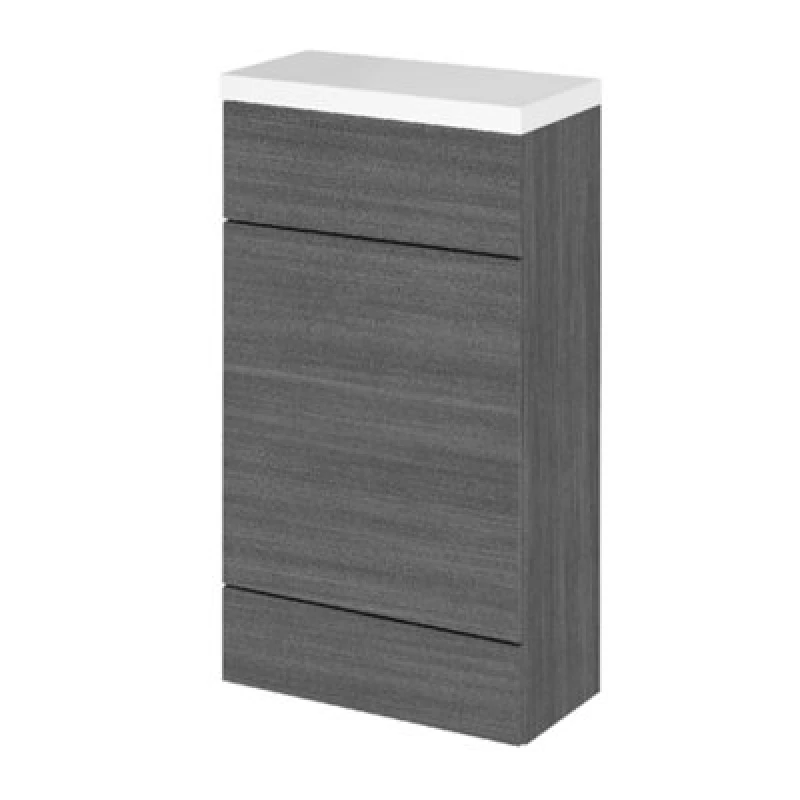 Image of Hudson Reed Fusion 505mm Back-To-Wall Wc Unit & Top - Anthracite Gloss Slimline