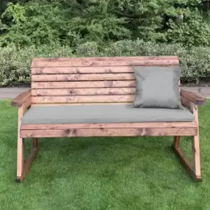 Image of Charles Taylor Three Seater Rocker Bench with Grey Cushions