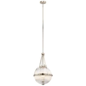 Image of 3 Light Globe Ceiling Pendant Polished Nickel, E14