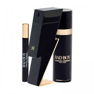 Image of Carolina Herrera Bad Boy Gift Set 50ml Eau de Toilette + 10ml Eau de Toilette + 100ml Shower Gel
