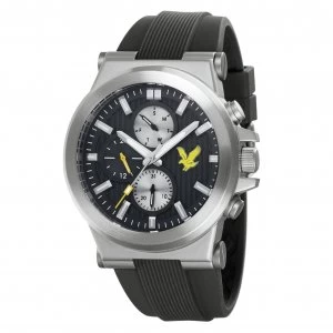 Image of Lyle and Scott Oversized Black Silicone Strap Watch