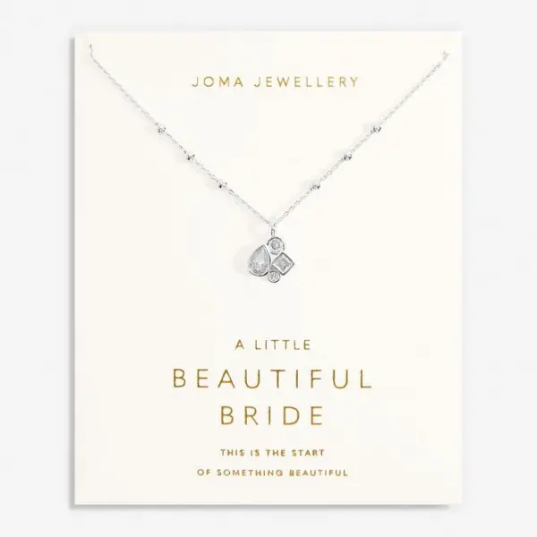 Image of Bridal A Little Beautiful Bride Silver Plated 46cm + 5cm Necklace 7030