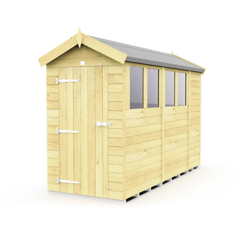 Image of Flat Pack Sheds DIY Sheds 4 x 11 Apex Shed, Brown 4X11AFF