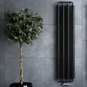 Image of Terma Ribbon V Designer Radiator 1720 x 390mm Vertical Black Central Heating