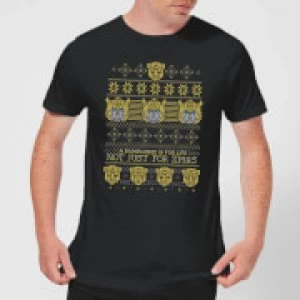 Image of Bumblebee Classic Ugly Knit Mens Christmas T-Shirt - Black