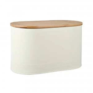 Image of Bread Bin With Bamboo Lid Cream