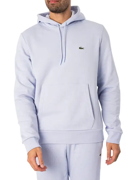 Image of Lacoste Embroidered Logo Hoodie Light Blue M