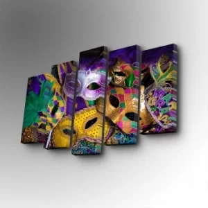 Image of 5PUC-107 Multicolor Decorative Canvas Painting (5 Pieces)