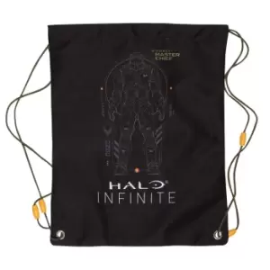 Image of Halo Infinite Boys Master Chief Drawstring Bag (One Size) (Black/Yellow/White)