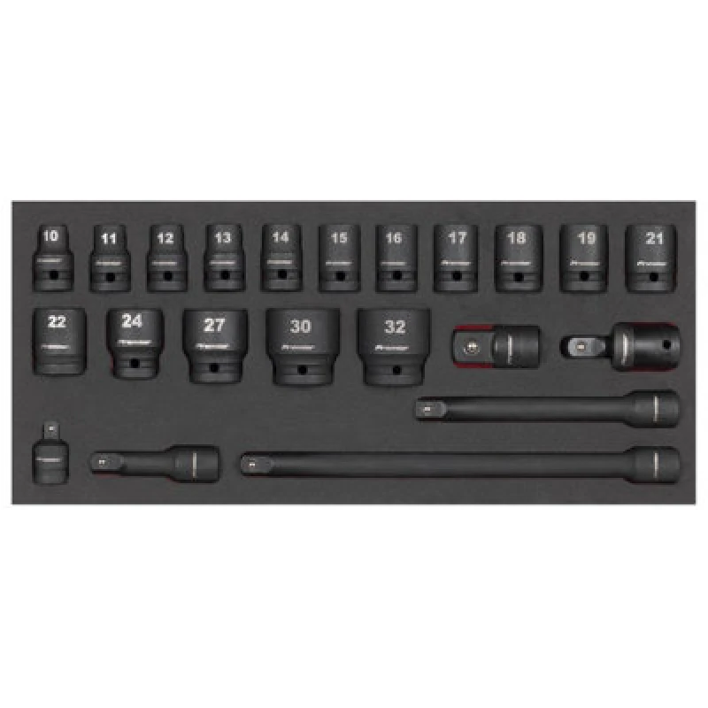 Image of Sealey Premier 22 Piece 1/2" Drive Impact Socket Set in Module Tray 1/2" TBT46