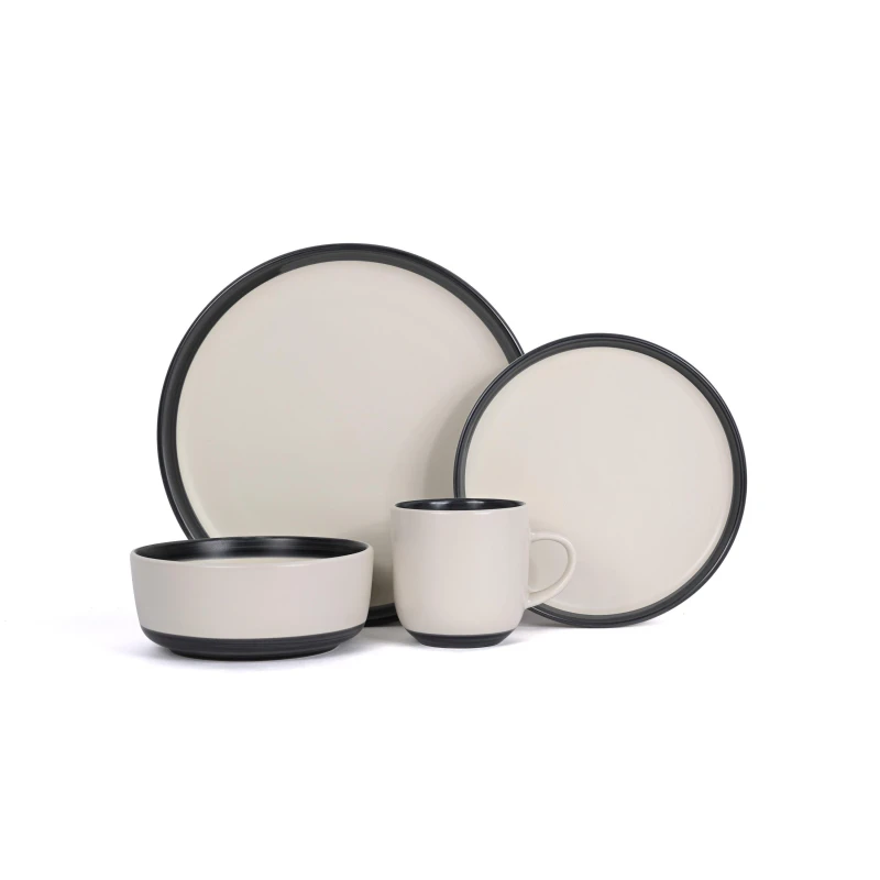 Image of Waterside Waterside Monochrome 16 Piece Dinner Set Monochrome - Waterside Monochrome MP37101