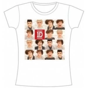 Image of One Direction Polaroid Band Skinny White TS: Large