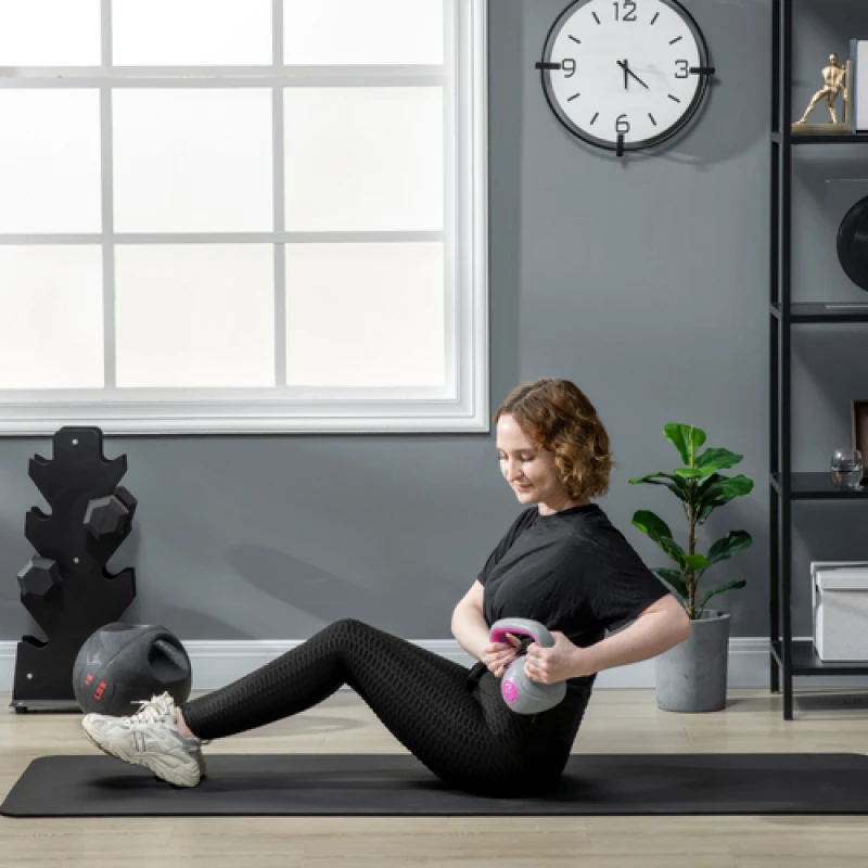 Image of SPORTNOW 2kg Kettle Bell with Handle for Home Gym, Pink and Grey, Pink A91-255V00PK