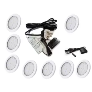 Image of Orbit White 1.5W LED Light Kit Under Cabinet Shelf Cupboard Kit - Light Colour Warm White - Lights 8