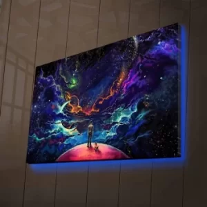 Image of NASA-011 Multicolor Decorative LED Lighted Canvas Painting