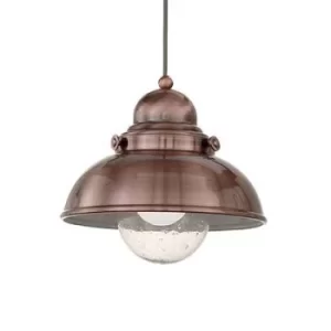 Image of Sailor 1 Light Large Dome Ceiling Pendant Copper, E27