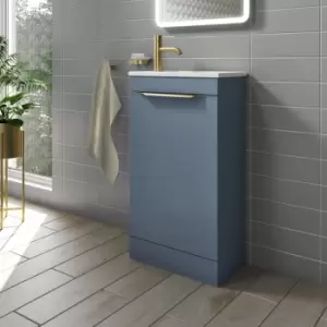 Image of 460mm Blue Freestanding Cloakroom Vanity Unit with Basin - Sion