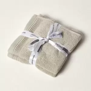 Image of HOMESCAPES Taupe 100% Combed Egyptian Cotton Set of 2 Face Cloths 700 GSM - Taupe