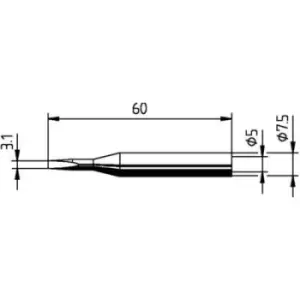 Image of Ersa 0172KD Soldering tip Chisel-shaped, straight Tip size 3.10 mm Content