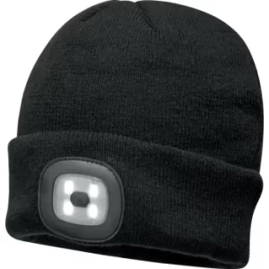 Image of B029 Black Beanie Hat with LED