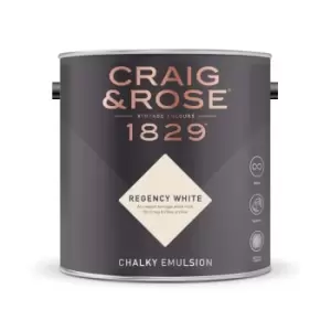 Image of Craig & Rose Chalky Emulsion Regency White - 5L