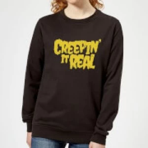 Image of Creepin it Real Womens Sweatshirt - Black - 3XL