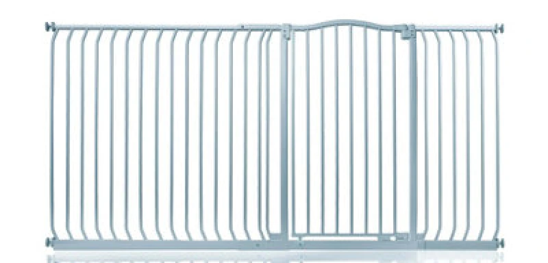 Image of Safetots Extra Tall Curved Top Safety Gate, 198Cm - 207Cm, Matt Grey, Extra Tall 100Cm In Height, Pressure Fit Stair Gate