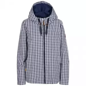 Image of Trespass Womens/Ladies Dignity Printed Waterproof Jacket (S) (Navy Gingham)