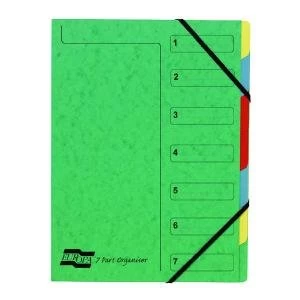 Image of Exacompta Europa 7-Part Organiser 400gsm Pressboard A4 Green 5220Z