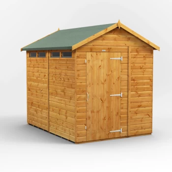 Image of 8x6 Power Apex Security Shed - Brown