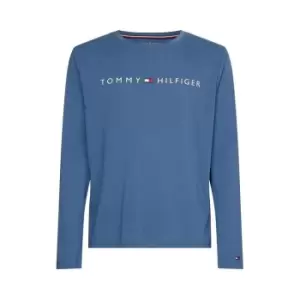 Image of Tommy Hilfiger Logo Long Sleeve T-Shirt - Blue