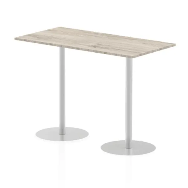 Image of Italia 1600 x 800mm Poseur Rectangular Table Grey Oak Top 1145mm High Leg