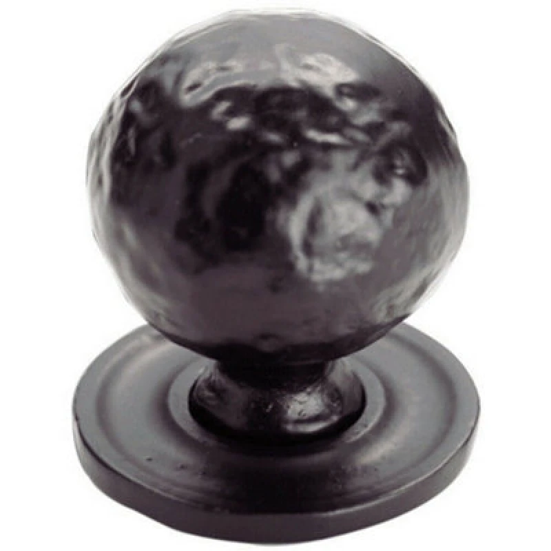 Image of Loops Hammered Ball Cupboard Door Knob 33mm Diameter Black Antique Cabinet Handle Black unisex